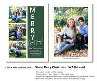 Green Merry Christmas | 5x7 flat card