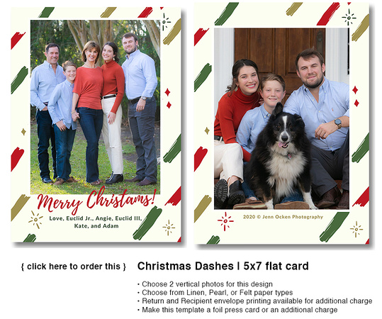 Christmas Dashes | 5x7 flat card